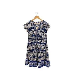 BloomChic Navy and White Floral Midi Dress